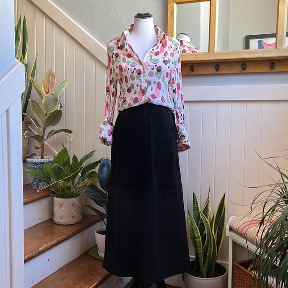 NWT Neiman Marcus Suede High Waisted A Line Maxi Skirt - Picture 9 of 16